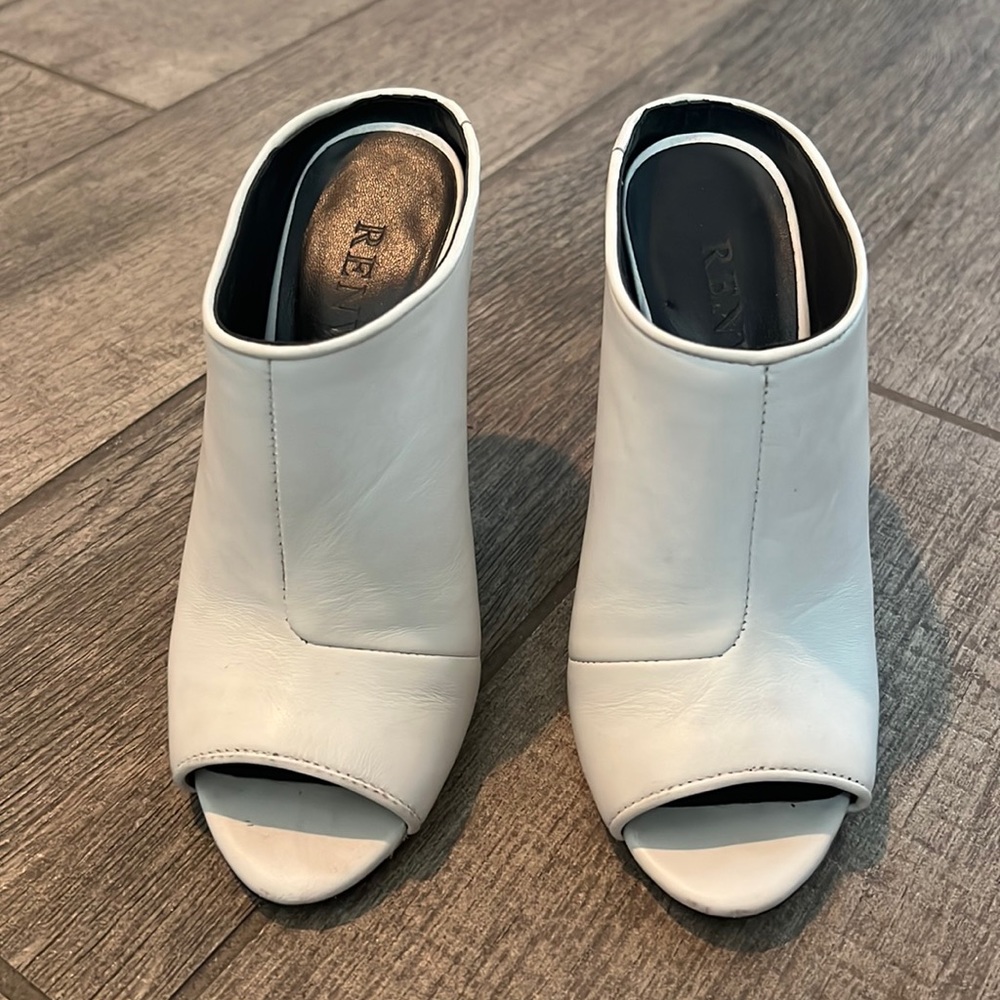 Renvy white wedge heels 5